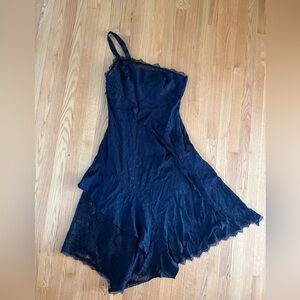 Anthropologie Asymmetrical Navy Dress